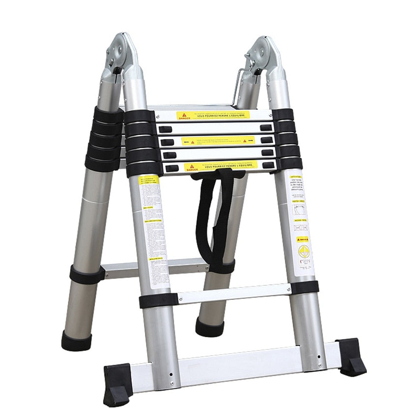 2Pcs 2.5M+2.5M Telescopic Ladder