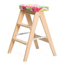 Load image into Gallery viewer, Modern Foldable Wooden Ladder Stool Bench 3 Step