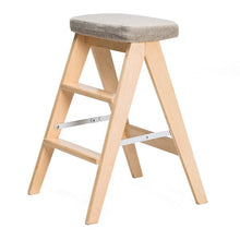 Load image into Gallery viewer, Modern Foldable Wooden Ladder Stool Bench 3 Step