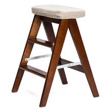 Load image into Gallery viewer, Modern Foldable Wooden Ladder Stool Bench 3 Step
