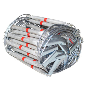 5M Fire Escape Folding Steel Wire Rope Ladders Aluminum