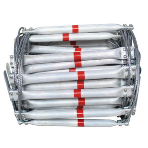 10M Fire Escape Steel Wire Rope Folding Ladders Aluminum