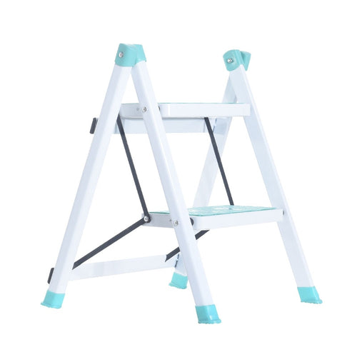 Herringbone folding two step ladder