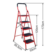 Load image into Gallery viewer, 3/4/5 Steps Ladder Foldable Safety Ladder Non Slip