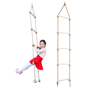 300kg 5 Steps Wood Climbing Ladder Rope