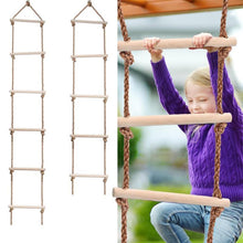 Load image into Gallery viewer, Children Climbing Wooden Rope Ladder
